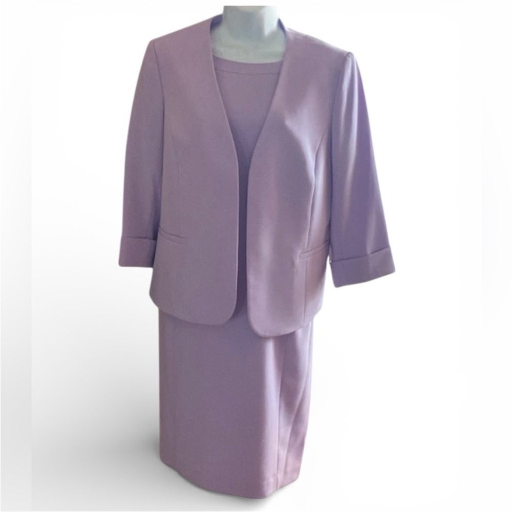 Kasper Lavender Pencil Skirt Suit - Two-Piece Women's Ensemble